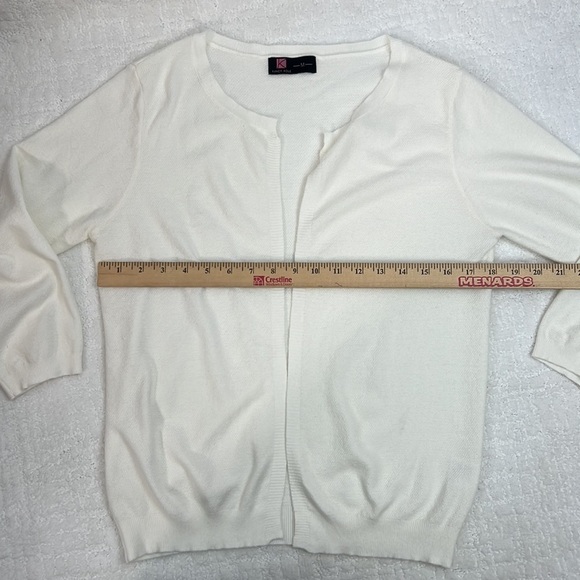 Kancy Kole ivory open front long sleeve super soft cardigan medium - Picture 7 of 12